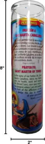Vista 3 de San Martín de Tours (San Martin Caballero) Vela Devocional Pilar Perfumado Azul