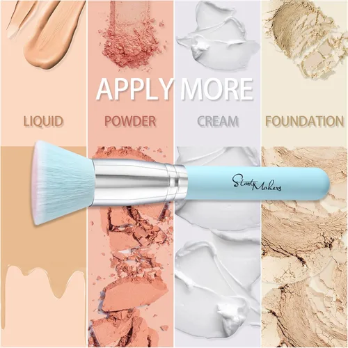 Vista 3 de Brochas de maquillaje para maquillaje líquido, brocha de base Kabuki de parte superior plana, brochas de maquillaje de primera calidad, mezcla