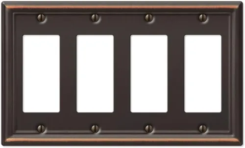 Vista 31 de Amerelle 149TDDB - Placa de pared Chelsea con 1 palanca / 1 dúplex, color bronce antiguo