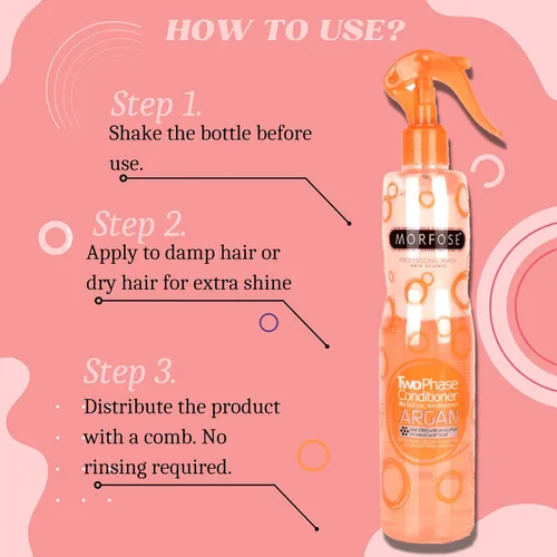 Vista 5 de Morfose Acondicionador profesional sin enjuague de argán, protector térmico para cabello, protección contra el calor en aerosol para el cabello