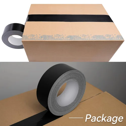 Vista 4 de Cinta adhesiva negra, 2 pulgadas x 10 yardas, cinta adhesiva resistente, impermeable, resistente, sin residuos, bloqueo UV, paquete de 1