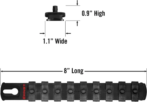 Vista 5 de Organizador de enchufes magnético Ernst Manufacturing de 8 pulgadas con clips de traba giratoria de 9 1/4 pulgadas, negro (8426M-Black-1/4)