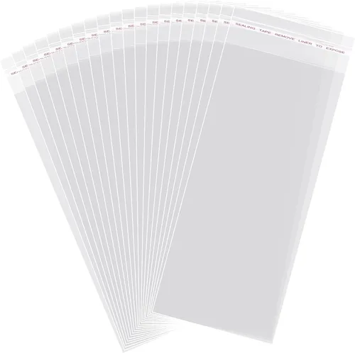 Vista 8 de Bolsas de celofán autosellantes, bolsa para barra de pretzel, bolsas de celofán resellables transparentes de 2 x 10 pulgadas, autoadhesivas, 100