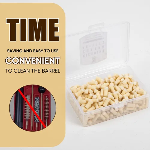 Vista 8 de Cleaning Cotton Wool Felt Cleaning Pellets for Maintenance .22.177.25 Caliber 300 Counts with Storage Box