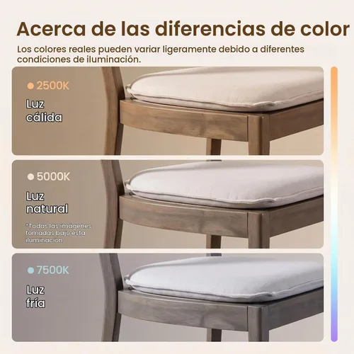 Vista 5 de Juego de 2 taburetes de bar de ratán de 26 pulgadas de madera Beige