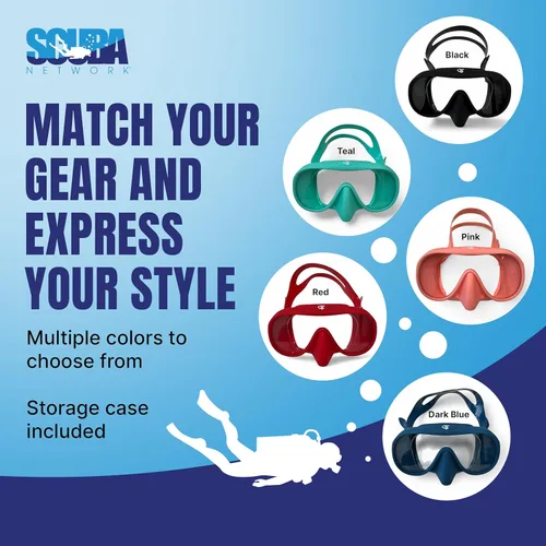 Vista 8 de Spartacus Frameless Dive Mask, Ultra-Clear Low-Iron Glass, Wide View, Low Volume, 100% Silicone Skirt