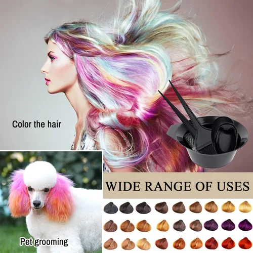 Vista 6 de 1st Choice Juego de cepillo y cuenco de color para teñir el cabello, kit de tazón de mezcla de cepillo de color de cabello, peine de tinte