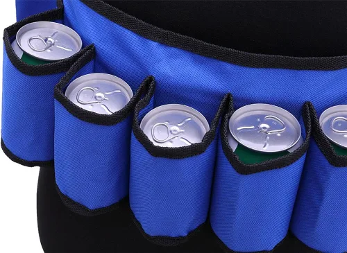 Vista 3 de Cinturón de cerveza 6 unidades de funda ajustable de lona botella cintura Pack