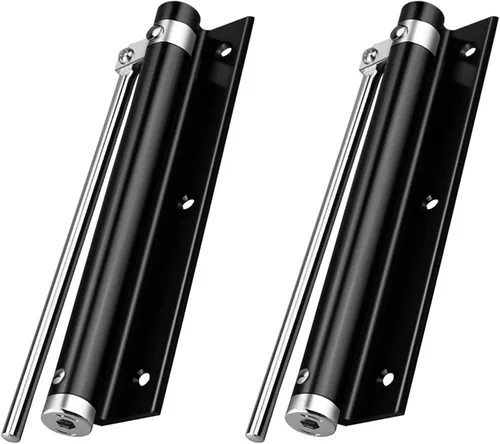 ZENG Paquete de 2 cierrapuertas de resorte ajustables, acero inoxidable 304, montado en superficie, para puertas residenciales/comerciales Negro