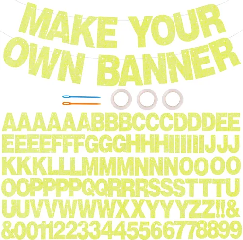 Vista 35 de 116 piezas de letras de la A a la Z DIY Banner personalizado Colorido