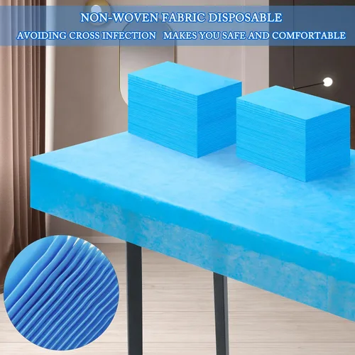 Vista 5 de 100 sábanas desechables de 31 x 71 pulgadas, sábanas de mesa de masaje, tela no tejida, cubierta de cama de spa, transpirable, para masajes