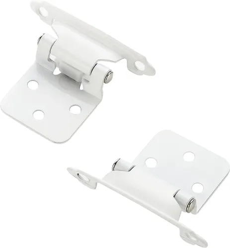 Vista 20 de Ravinte Paquete de 2 (1 pares) de bisagras superpuestas de gabinete de 1/2 pulgada, montaje facial semicerrante de cierre automático, accesorios
