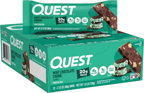 Vista 22 de Barras de Quest Nutrition de mantequilla de cacahuete con chocolate, 20g de proteína, 1g de azúcar, 4g de carbohidratos netos, sin gluten, aptas