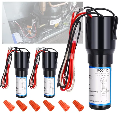 Vista 11 de RCO810 Kit de arranque duro 3 en 1 para refrigerador compatible con relé de arranque duro Supco y condensador de arranque, 1/12 a 1/5HP