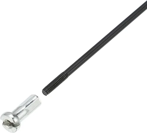 Vista 6 de X AUTOHAUX 40 piezas 14G J Bend 0.079 in bicicleta radios con pezones acero negro