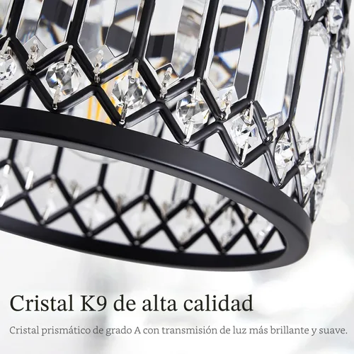 Vista 7 de Pevfah Lámpara de techo negra de cristal, moderna lámpara de techo semiempotrada, accesorios de iluminación de pasillo redondo para cocina, entrada