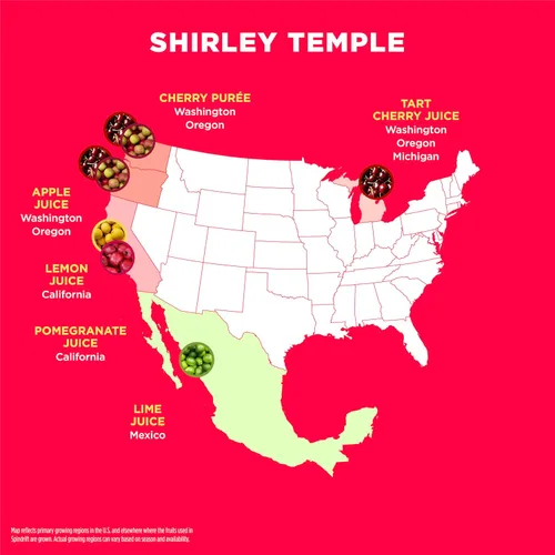 Vista 4 de Spindrift "Shirley Temple" - Soda cítrica de cereza hecha con fruta exprimida real, paquete de 12