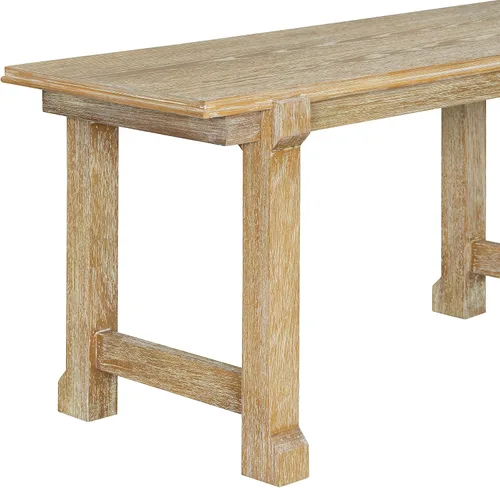 Vista 9 de Juego de mesa de barra de altura de madera para 6, mesa de comedor expandible con estantes de almacenamiento de 2 niveles, 4 sillas y banco, diseño