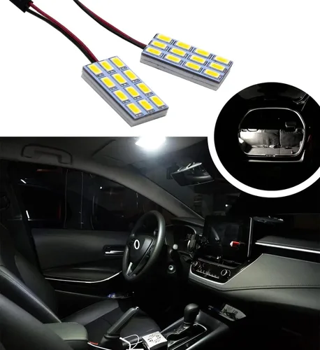 Vista 4 de HYUGA 2 x 12SMD 5630 amarillo blanco 2700K Panel LED luz de cúpula auto auto bombilla interior del coche DC 12V-24V con adaptadores T10 BA9S
