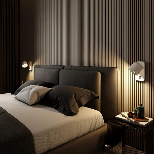 Vista 5 de Aisilan Lámpara de pared LED con enchufe con control de atenuación táctil. Lámpara de pared ajustable con ángulo montado en la pared, antirreflejos
