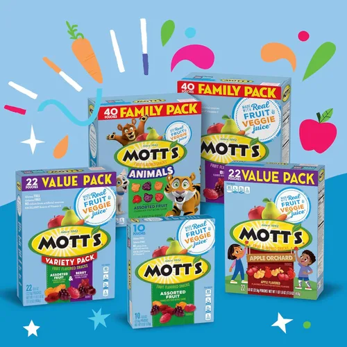 Vista 8 de Aperitivos Mott's con sabor a frutas, surtido de golosinas, 0.8 onzas, 40