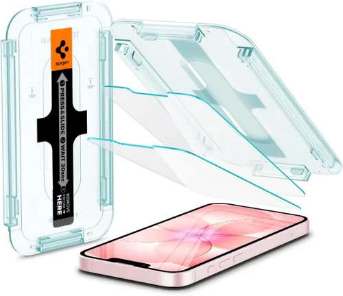 Spigen Protector de pantalla de vidrio templado [GlasTR EZ FIT] diseñado para iPhone 14 / iPhone 13 Pro/iPhone 13 [2 unidades]