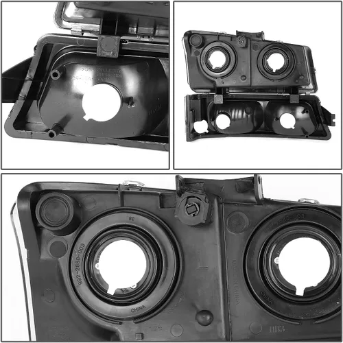Vista 4 de DNA Motoring HL-OH-CS03-4P-BK-CL1 juego de faros delanteros para lado del chofer y acompañante