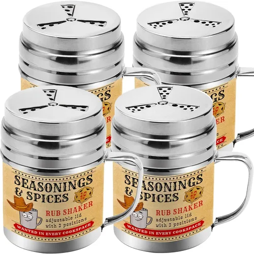 Vista 9 de CUSINIUM [Paquete de 2] Cocteleras de especias de condimentos de 14 onzas, coctelera seca para barbacoa, draga de cocina con tapa ajustable