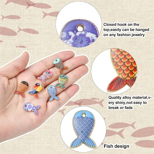 Vista 3 de KitBeads Dijes de aleación esmaltada de estilos mixtos para hacer pulseras y pulseras a granel, Esmalte, No es una piedra preciosa