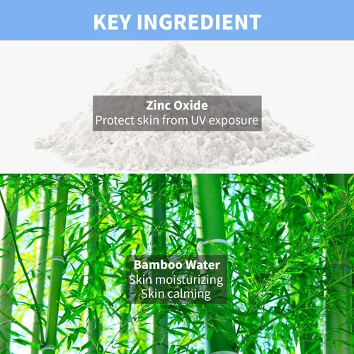 Vista 4 de MAKEPREM UVA UVB Defense Me Crema solar calmante VEGAN Protector solar SPF 50+ PA++++ 1.69 fl oz seguro para arrecifes no nano mineral protector