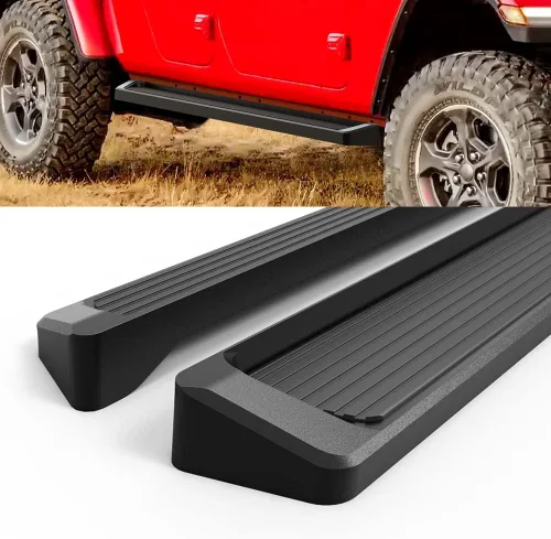 Vista 4 de HD Ridez Estribo de 6 pulgadas, color negro, compatible con Jeep Gladiator 2020-2026 Crew Cab (barras laterales de barra nerf)