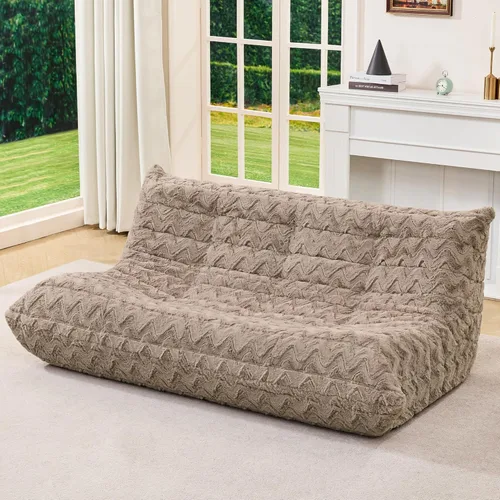 Vista 26 de Hobestluk Puf de espuma viscoelástica, puf grande con relleno, sofá perezoso para sala de estar, dormitorio, sala