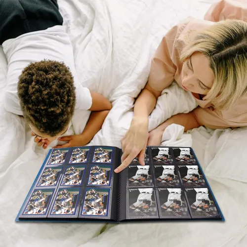 Vista 5 de Carpeta de tarjetas coleccionables de 9 bolsillos, libro de tarjetas premium para 360 tarjetas, álbum de tarjetas resistente para tarjetas