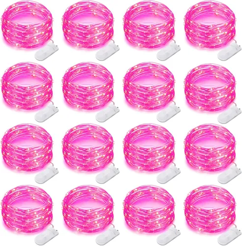 Vista 11 de Paquete de 16 Luces LED de Hadas Operadas con Batería Luces de Cadena de 10 Pies 30 LED Impermeables Luces Centelleantes Luces para Frascos Mason