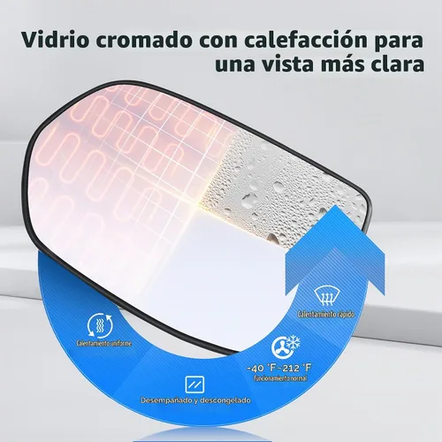 Vista 3 de SNEMEEY Espejo lateral izquierdo de repuesto para Honda CRV, 2007 2008 2009 2010 2011 - Cristal de espejo retrovisor cromado calefactado con placa
