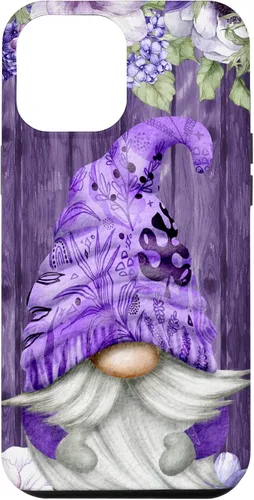 Vista 26 de Cute Purple Aesthetic Anemones Flower Pattern Lavender Gnome Case for iPhone 17