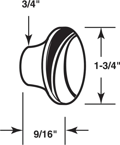 Vista 2 de Slide-Co 161903 - Tiradores de puerta doblables, diámetro exterior de 1-3/4 pulgadas, construcción fundida a presión, acabado chapado en latón