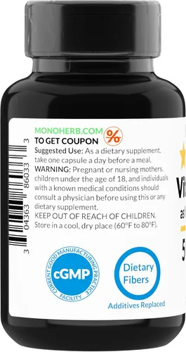 Vista 3 de MONOHERB Vitamina B12 Metilcobalamina 5000 mcg - 90 Cápsulas Vegetarianas - B12 Metilo
