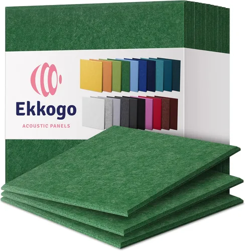 Vista 113 de Paneles acústicos, paquete de 12 paneles de pared insonorizados de 12 x 10.4 x 0.4 pulgadas, paneles de amortiguación de sonido de alta densidad
