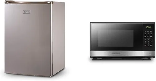 Vista 15 de BLACK+DECKER BCRK25B - Refrigerador compacto Energy Star de una sola puerta con congelador, 2.5 pies cúbicos, negro y horno microondas COMFEE