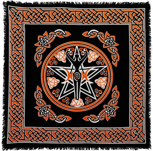 Vista 12 de Indian Consigners - Mantel de franela con pentagrama, tentáculo, triquetra, diosa, sol o luna triple, color dorado o plateado, 36 x 36 pulgadas