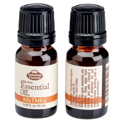 Vista 2 de Nuez moscada 100% pura, aceite esencial sin diluir de grado terapéutico – 0,035 onzas. ¡Excelente para aromaterapia!