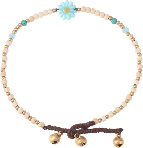 Vista 15 de Made by Nami Boho Surfer Anklet Waterproof & Adjustable Beaded Anklets for Women Beachy Ankle Bracelet Made from Waxed Cotton Rope and Beads for