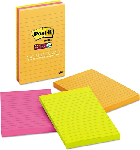 Vista 8 de Post-it Notas grandes superadhesivas, forradas, 1 bloc, 3.976 in x 3.976 in, 70 hojas – Notas extra adhesivas para paredes, monitores y nevera