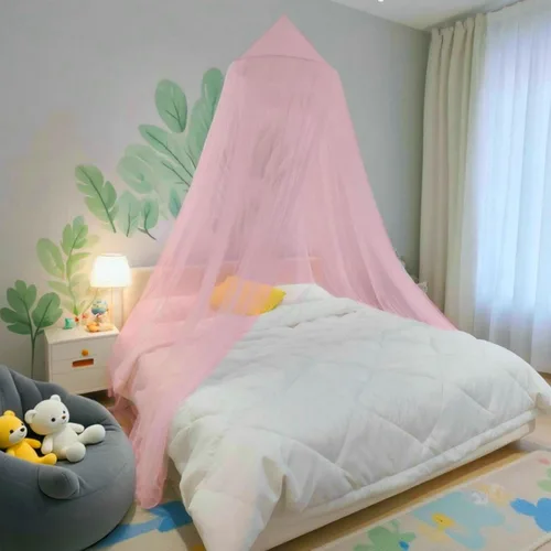 Vista 16 de Dosel de cama Eimilaly con mosquitera y 250 piezas de luces de cortina blancas cálidas, dosel de cama para decoración de habitación de niñas