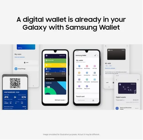 Vista 4 de SAMSUNG Galaxy A16 5G, teléfono inteligente Android, pantalla AMOLED, carga rápida, almacenamiento expandible, versión estadounidense, azul negro