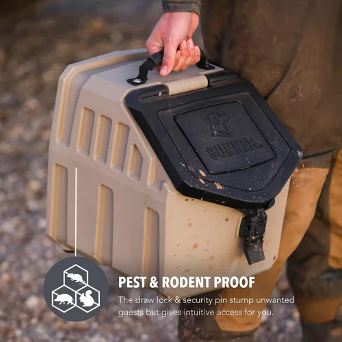 Vista 6 de GUNNER Contenedor de almacenamiento de comida para perros de 30 libras, contenedor impermeable y hermético para alimentos para mascotas, contenedor