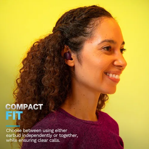 Vista 6 de JLab Go Air Pop+ Auriculares Verdaderamente Inalámbricos, Auriculares Intraaurales, Auriculares Bluetooth, 35H de Tiempo de Reproducción, Violeta
