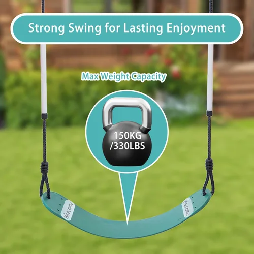 Vista 5 de 2 piezas de soporte de asiento de columpio resistente de 330 libras, adecuado para patio trasero, jardín, parque infantil (verde)