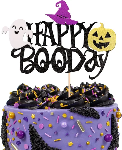 Vista 10 de 24 piezas de decoración de cupcakes de Halloween para despedida de soltero con purpurina, araña, bruja, murciélago, Halloween, cupcakes